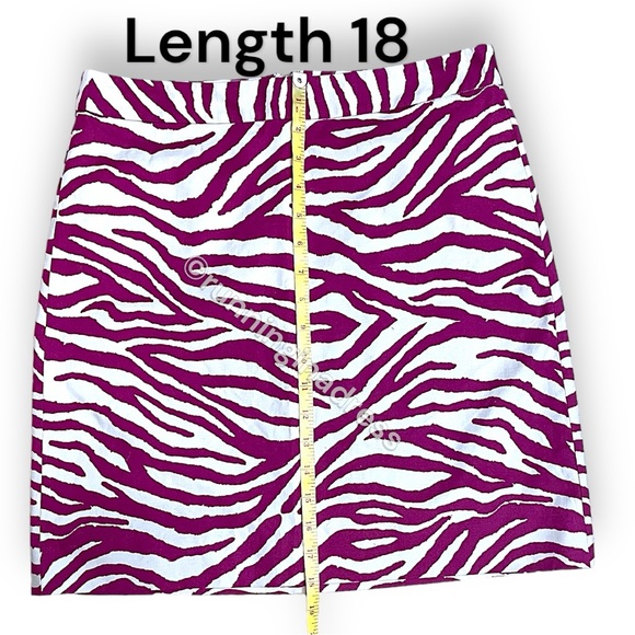 NWOT DKNY Zebra Stripped Raspberry & Cream Light Skirt Size 4 - Picture 7 of 10
